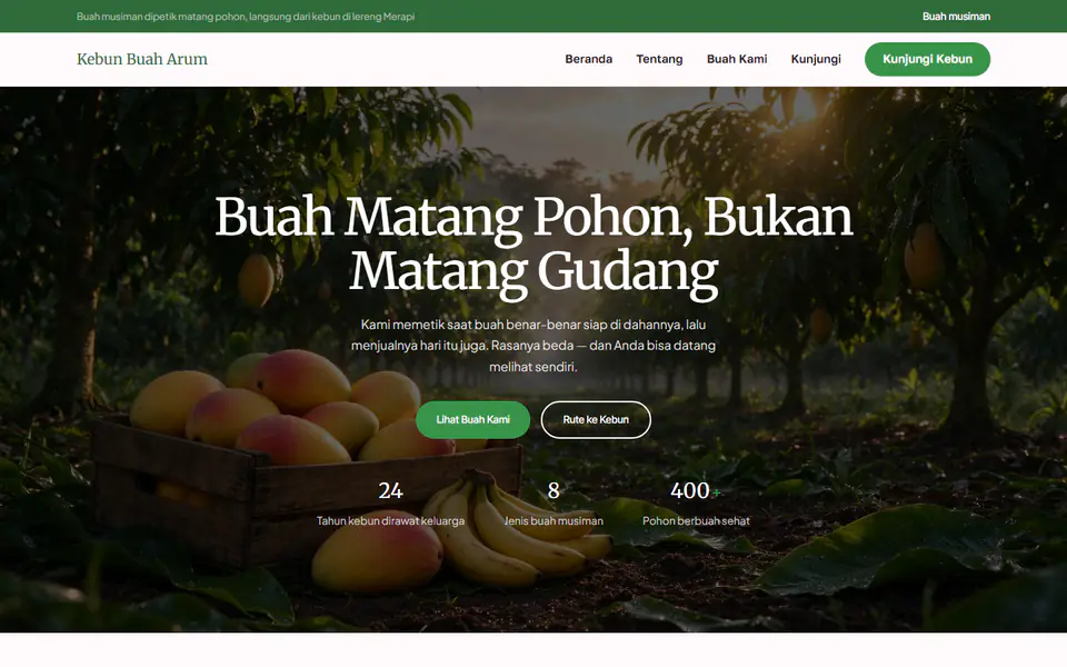 Template setelah diubah