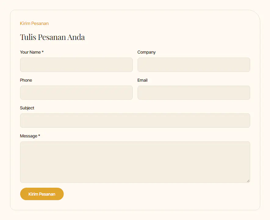 Formulir pesanan