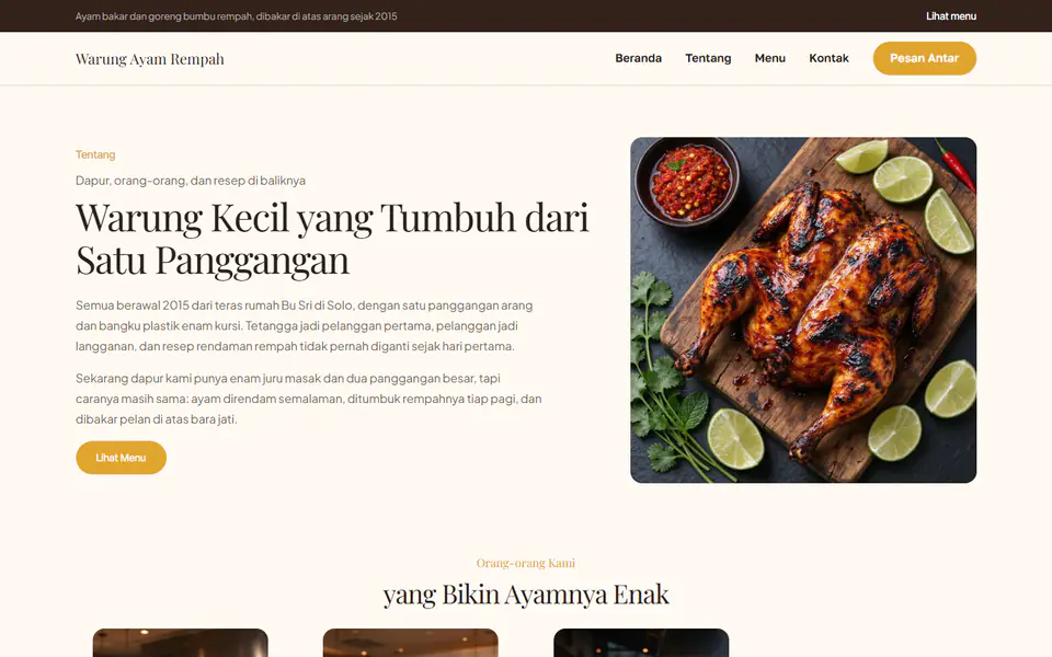 Template sebelum diubah