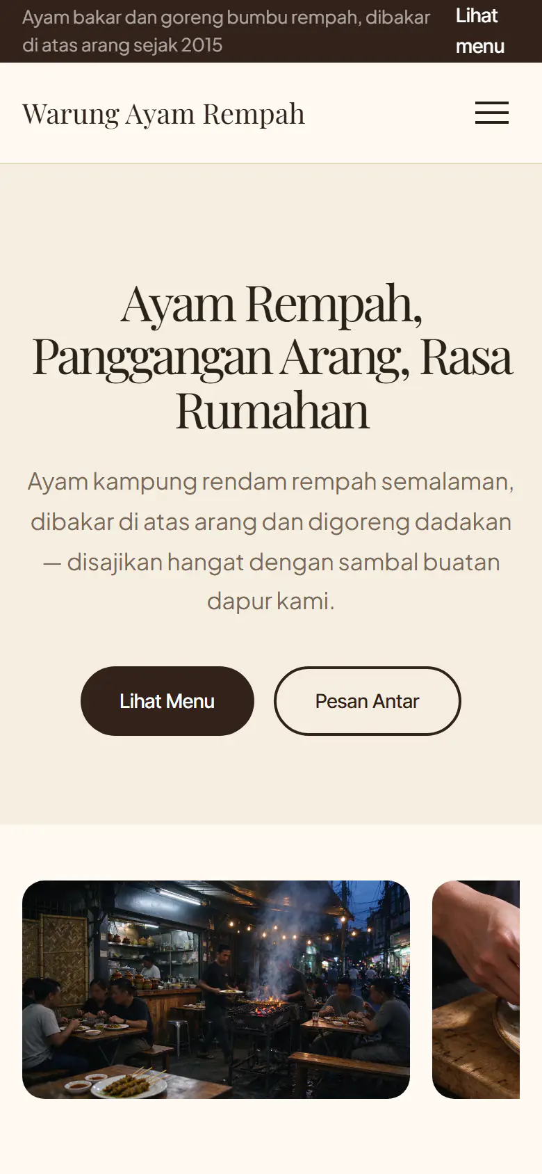 Halaman lengkap Resto Ayam